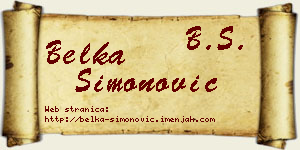 Belka Simonović vizit kartica